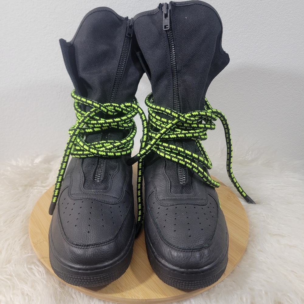 Nike SF Air Force 1 High Black Volt leather high top boots Special Edition - Picture 4 of 9